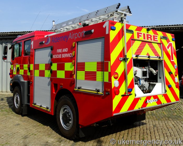 Alderney Airport Fire and Rescue MAN / Angloco (Fire 1) seen prior | UK ...